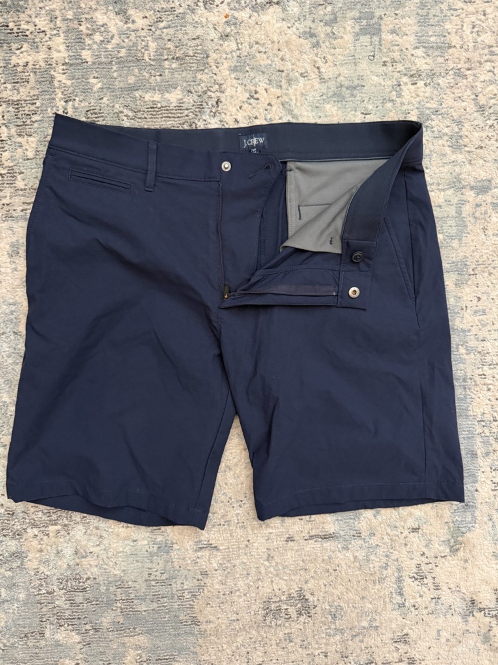 J. Crew Navy Flat-Front Men's Tech Shorts